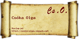 Csóka Olga névjegykártya
