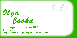 olga csoka business card