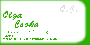 olga csoka business card